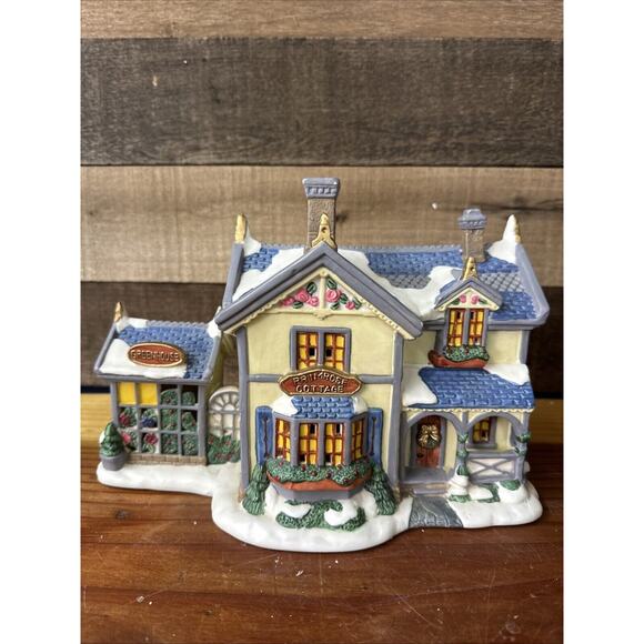 Primrose Cottage Greenhouse Santa's Workbench Victorian Christmas 1999 In Box - Picture 1 of 7